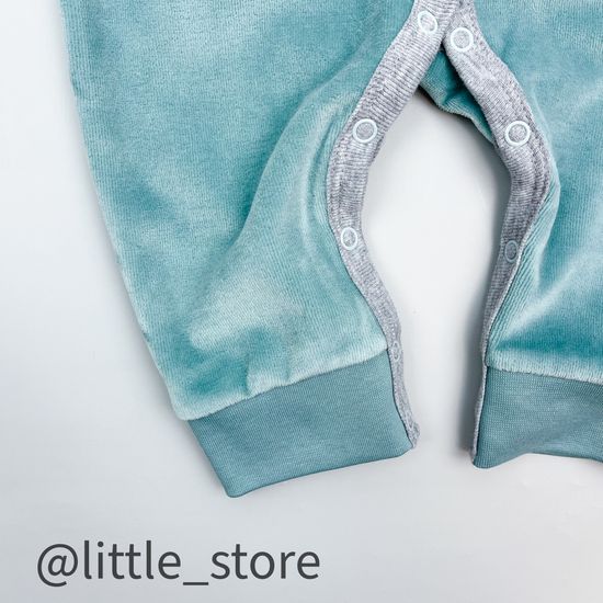 Комбинезон велюровый "Пушок" Морская волна