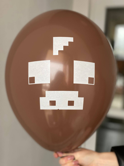 Воздушный шар с рисунком Майнкрафт/пиксели/видео игра 35см ПАЛИТРА №4351