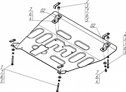 Защита двигателя и кпп для DFSK Fengon Ix7 Motodor.78610
