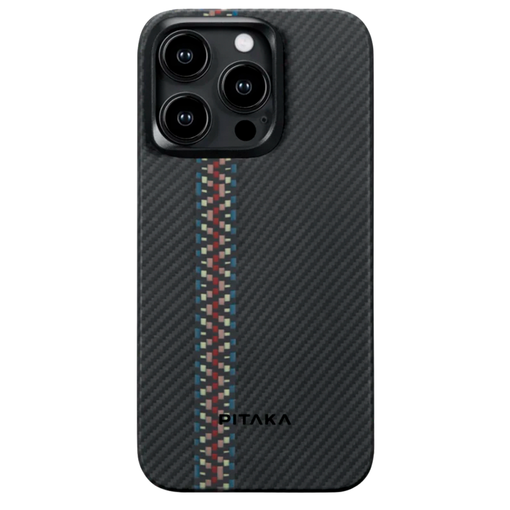 Чехол из арамидного волокна с поддержкой MagSafe PITAKA Fusion Weaving MagEZ Case 4 600D для iPhone 15 Pro Max, Rhapsody (Рапсодия)