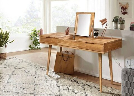 Стол туалетный из массива дуба с зеркалом Nord-2