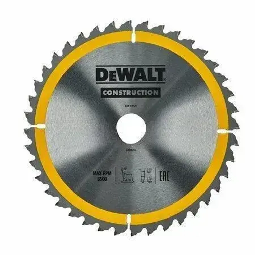 Диск пильный по дереву DEWALT 185x30 48 зуба Construction