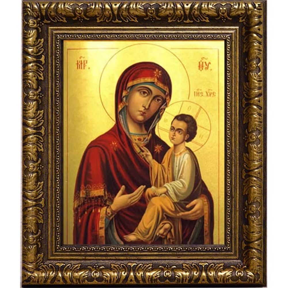 Тихвинская икона Божией Матери на холсте.