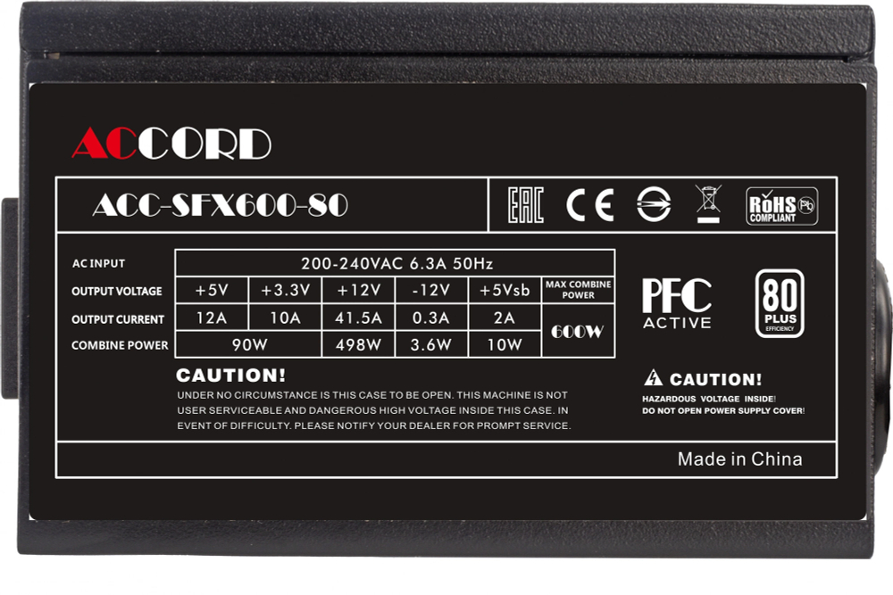 Блок питания SFX ACCORD ACC-SFX600-80