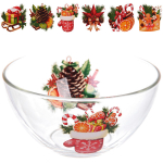 Салатник стеклянный 800мл «Зимняя фантазия» 2 деколи, 6 видов