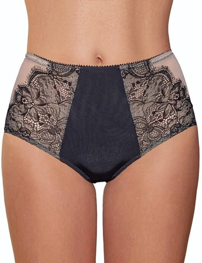 Классические трусики-слипы Divine (Размер: 38) (Цвет: черный с бежевым)