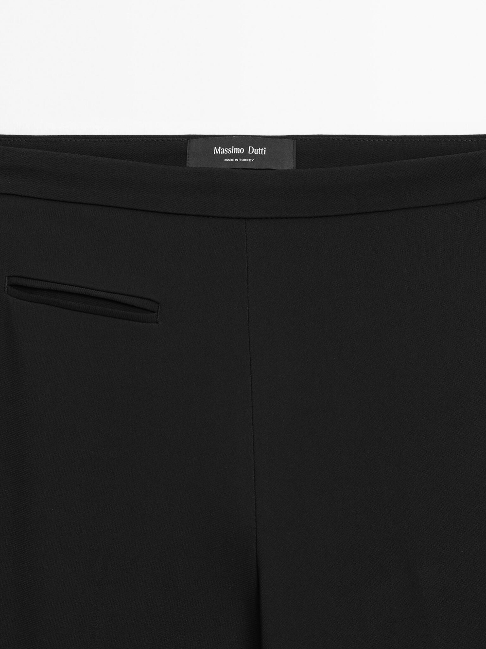 Massimo Dutti Расклешенные брюки с карманом, черный