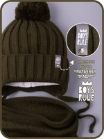 Шапка для мальчика осенняя вязаная и снуд