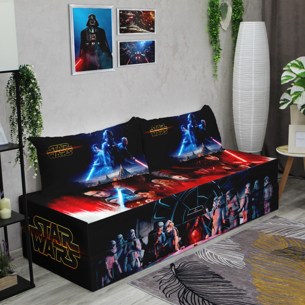 Бескаркасный диван кровать раскладной "Star Wars"