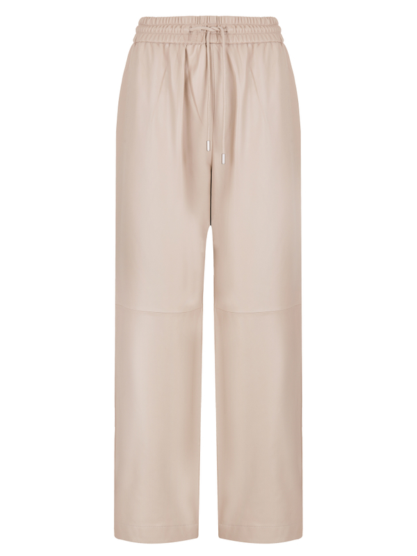 Trousers with elastic waistband beige color
