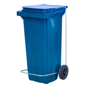 Бак для мусора 120 л. 55*45*96 см. синий, с крышкой на колёсах с педалью