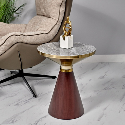 Кофейный столик Vision диам.40см x 54см, металл под дерево, керамика