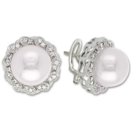 Серьги с жемчугом Белое Золото 585 пробы GL-ERG13250PRLS