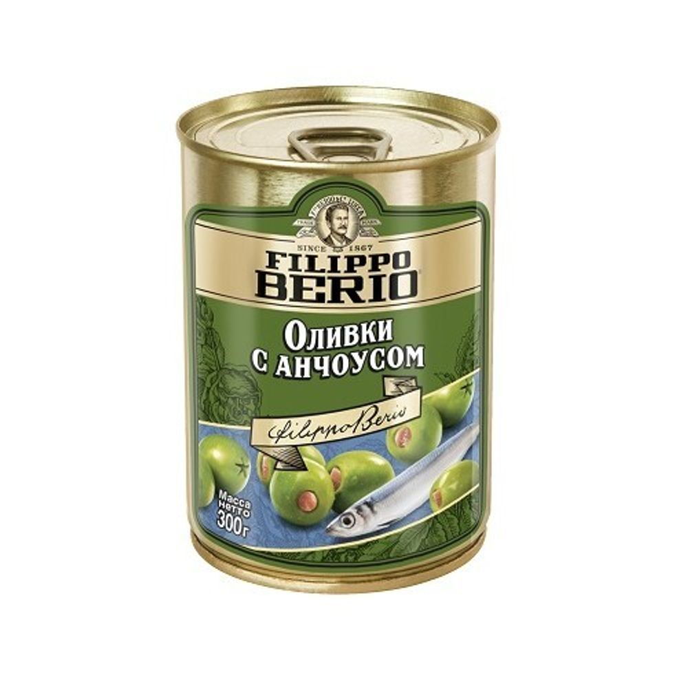 Filippo Berio оливки с анчоусом, 300 гр