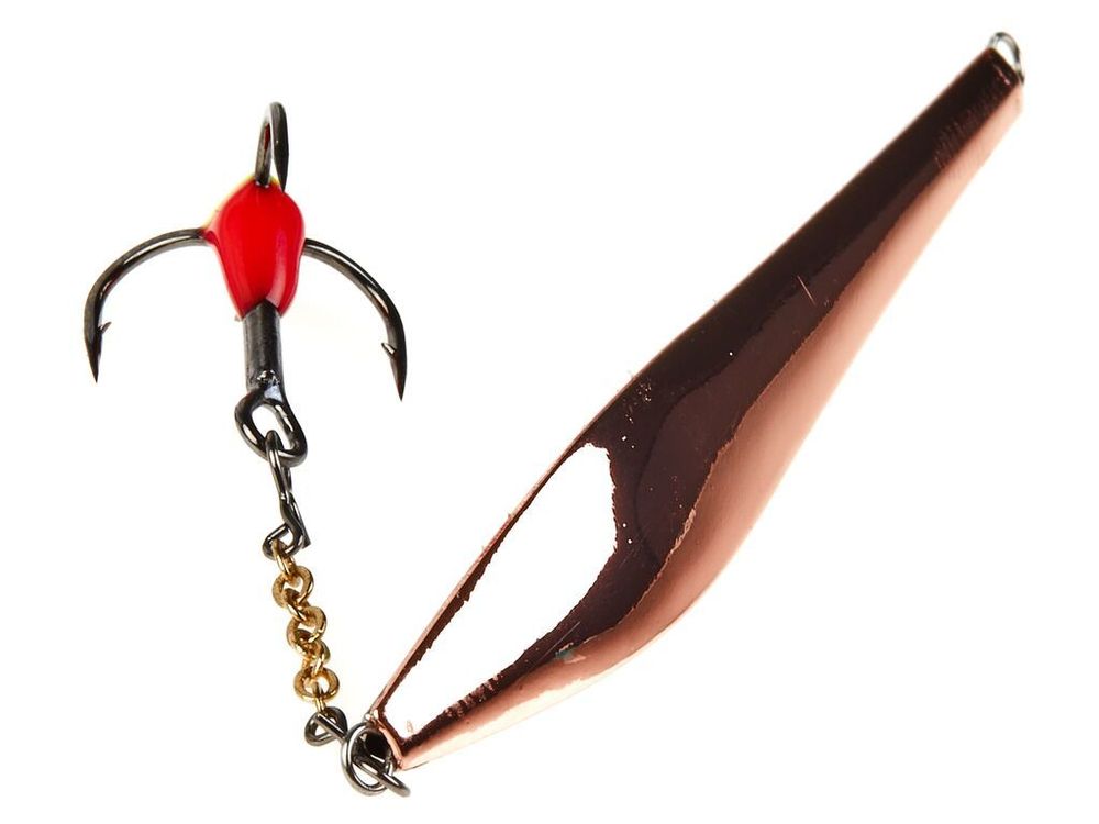 Блесна Lucky John DOUBLE BLADE с цепочкой 65мм, 11г (никель/медь; золото/медь; никель/золото)