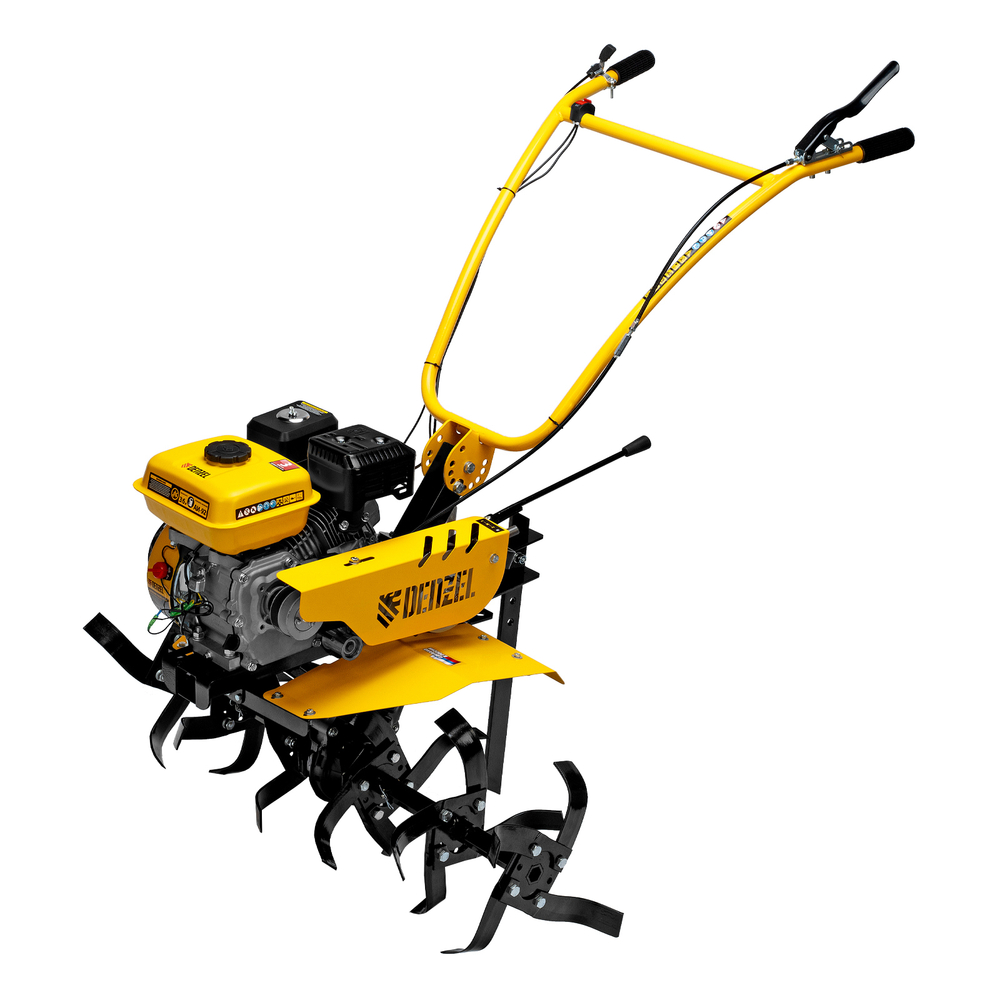 Мотоблок DPT-170SB, 7 л.с., ремен.сцеп, фрез 3х4, ШОМ, без колес, передачи 2В/1Н Denzel