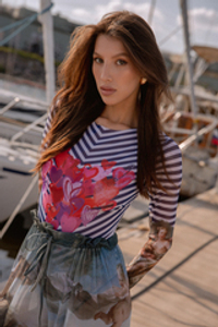 Купальник с рукавами "Тельняшка-Буше"