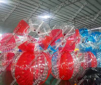 Бампербол «Красно-прозрачный», ПВХ, диаметр 1,2 м