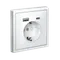 Розетка ArtGallery 16А с 2-мя заряд. устройствами USB A+C 5В/2.4А/3А 2х5В/1.5А механизм бел. SE GAL000132