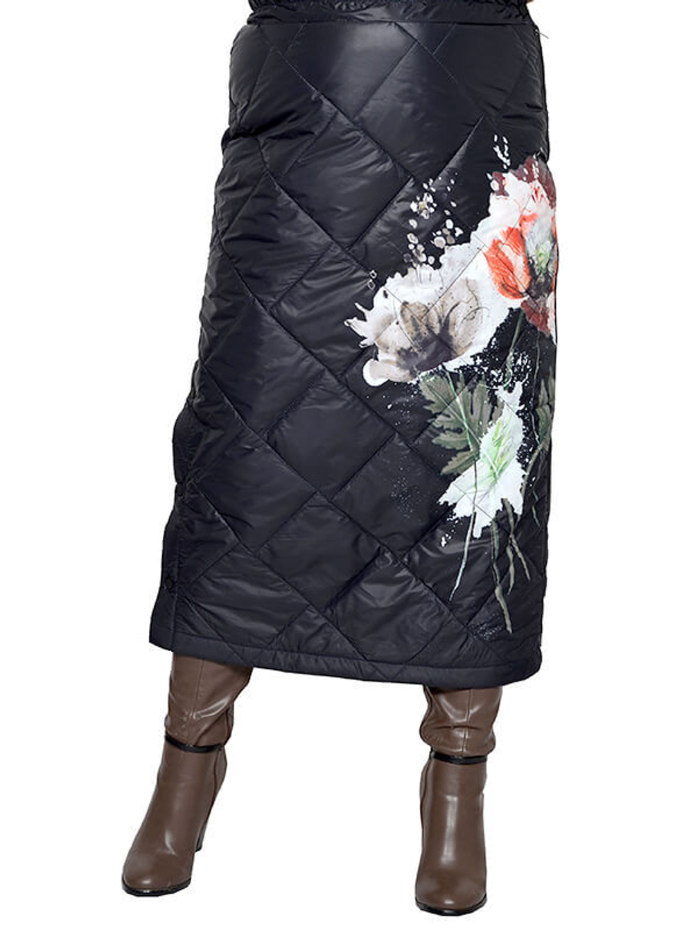 Зимняя стеганая юбка Цветочная фея