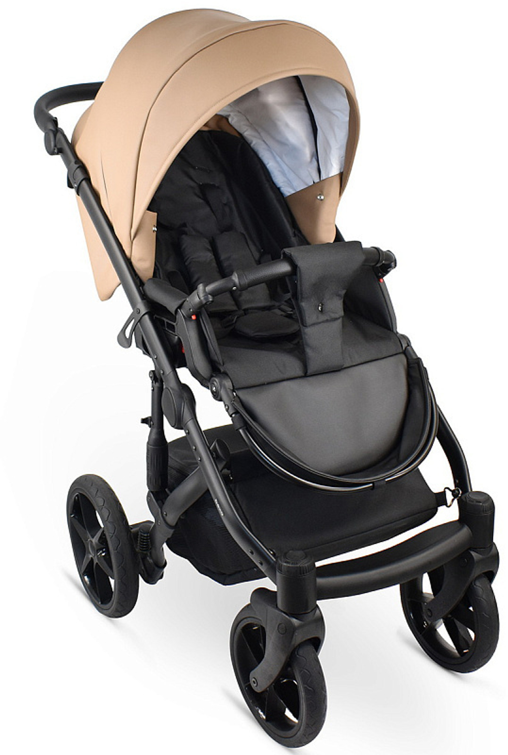 Детская коляска Bexa Ideal Eco 3 в 1 с автокреслом Avionaut Cosmo IE03 черный+т.бежевая кожа