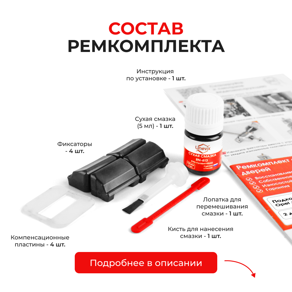 Ремкомплект ограничителей дверей Opel ASTRA F (I) 5x (2 двери, тип 33) 1994-1998