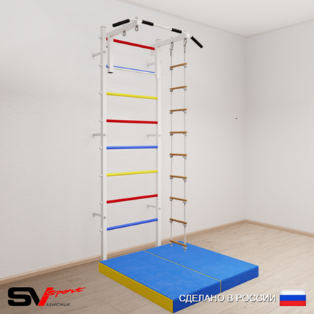 Шведская стенка Sv Sport усиленная 6114 (Турник стандарт/Лестница/Мат 1м)