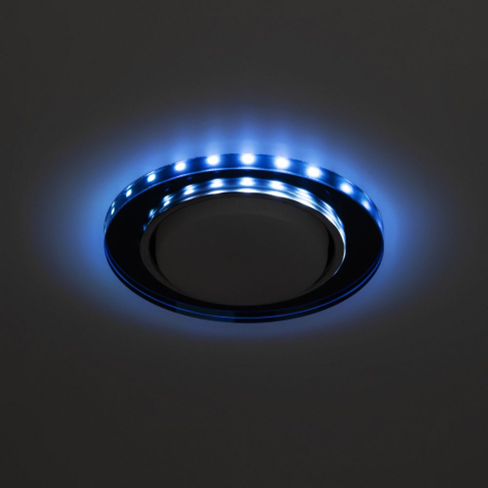 Светильник встраиваемый cо светодиодной подсветкой ЭРА DK LD51 BK под лампу GX53 черный