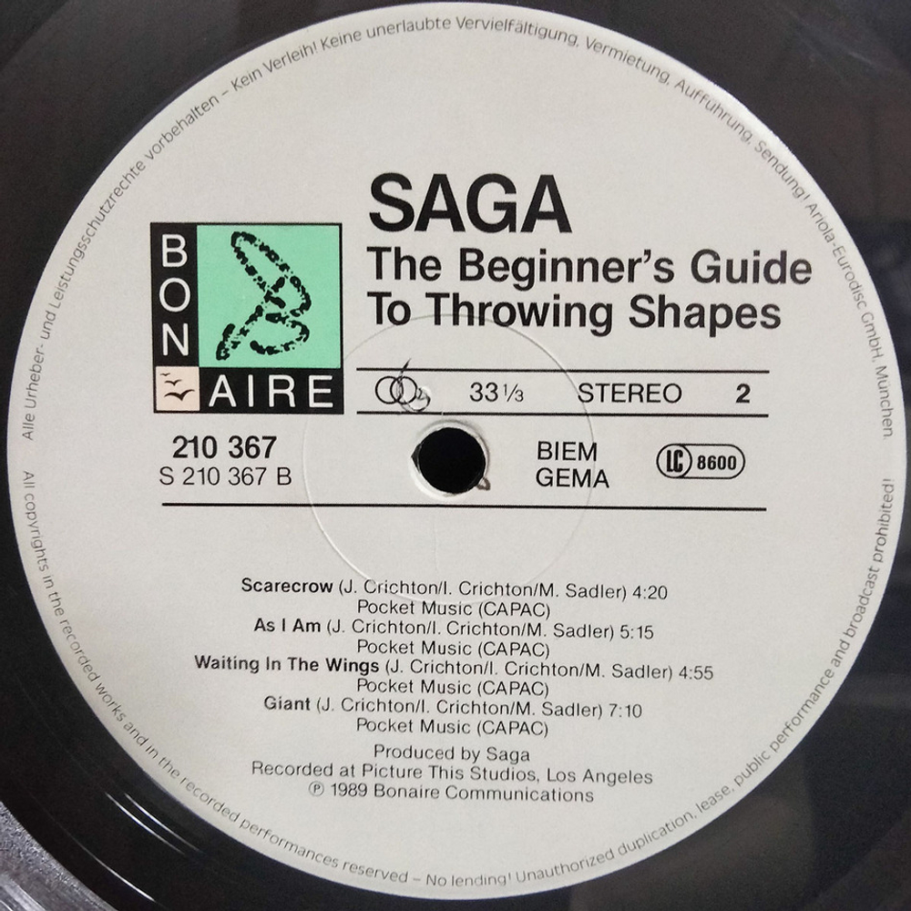 Saga / The Beginner's Guide To Throwing Shapes (LP)