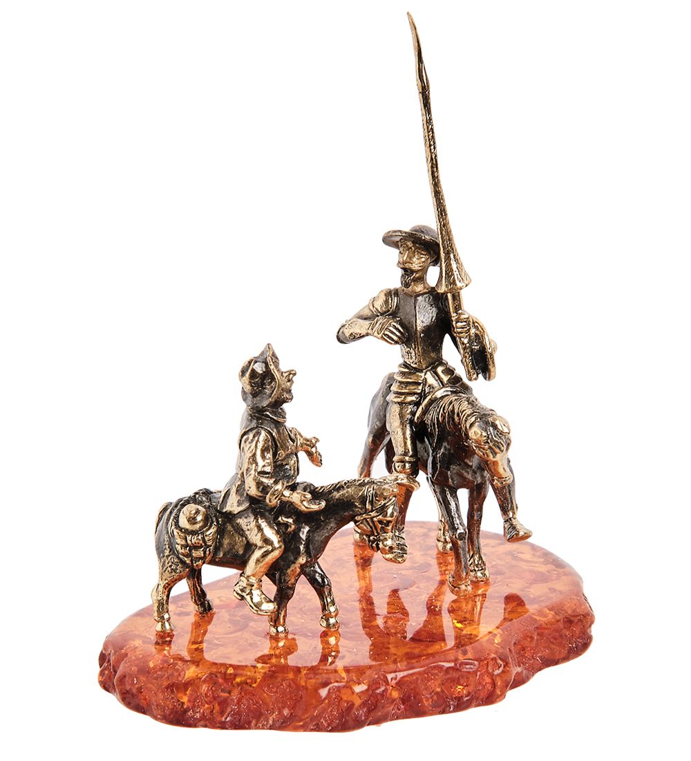 Народные промыслы AM-2207 Фигурка «Дон Кихот и Санчо Панса» (латунь, янтарь)
