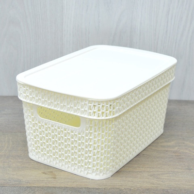 Корзина для хранения 5л с крышкой "Keeplex Ajur", белое облако