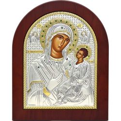 Одигитрия. Смоленская икона Божьей Матери в серебряном окладе.