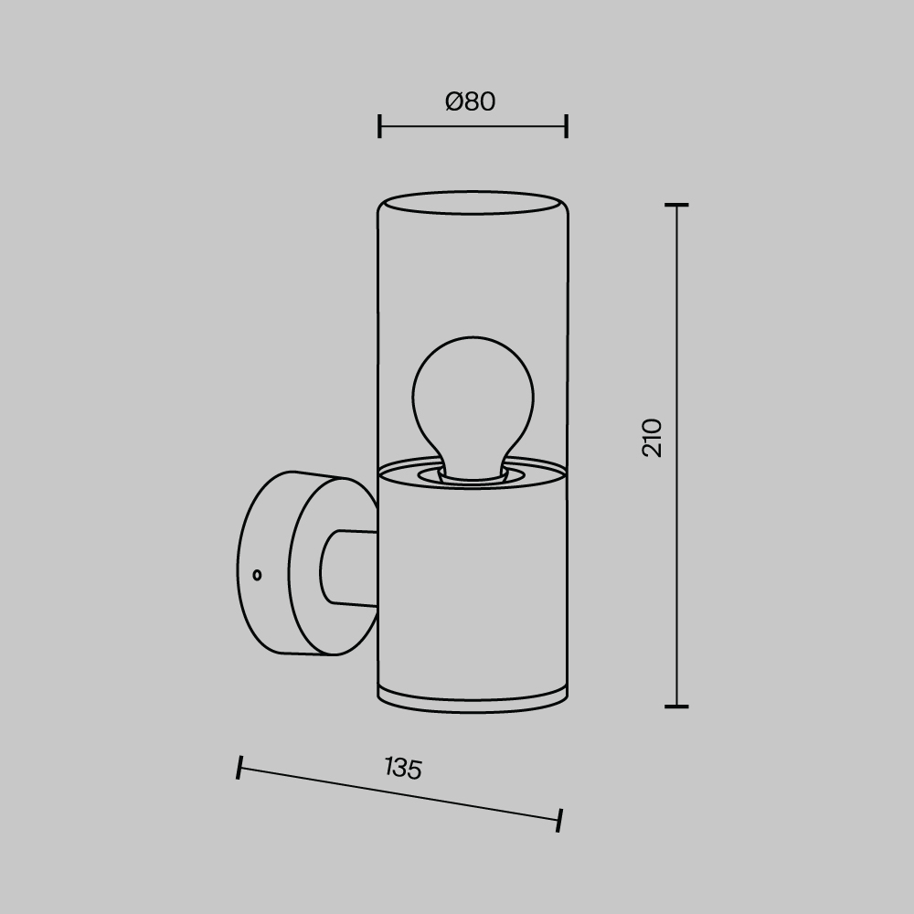 Уличный настенный светильник Outdoor O432WL-01GF