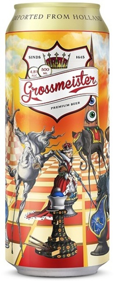 Пиво Гроссмейстер / Grossmeister 0.5 - банка