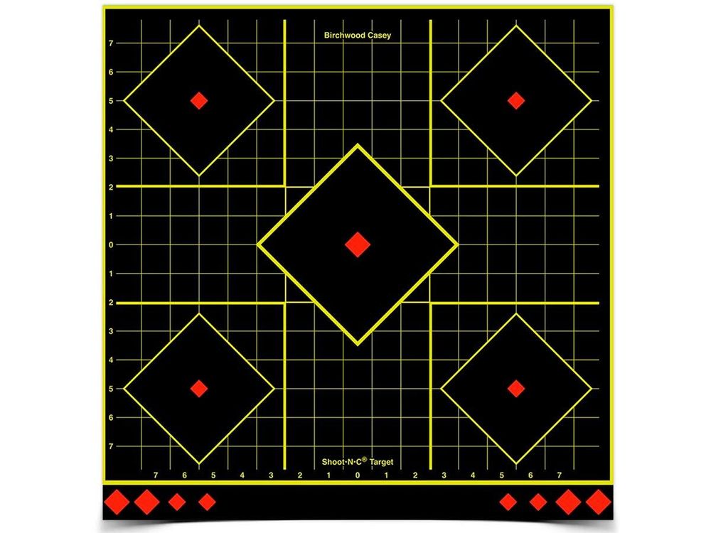 Мишень самоклеящаяся осыпающаяся Birchwood Shoot•N•C Sight-In Target, 17.25″, 5шт. (6шт./уп.)