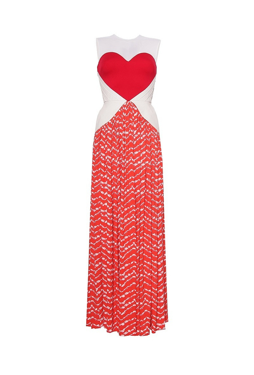 Платье в пол c сеткой и кожаными вставками 16-14SS