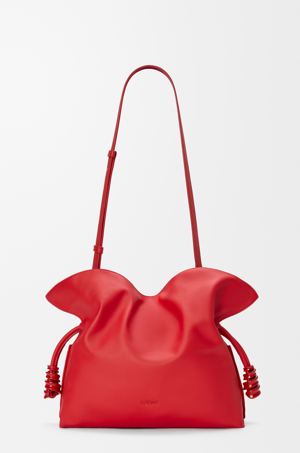 Loewe Сумка-клатч среднего размера Coil Flamenco из телячьей кожи наппа, ярко-красный