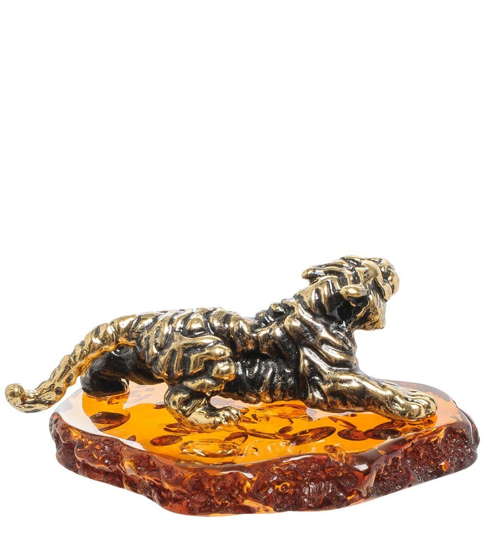 Народные промыслы AM-2003 Фигурка «Тигр» (латунь, янтарь)