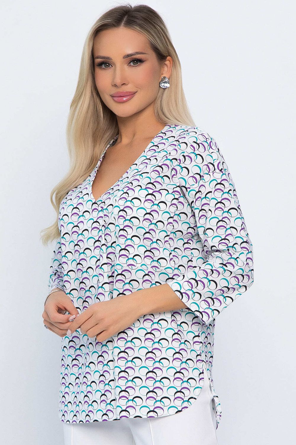 Блуза Статица (бело-сиреневая) Б13774-16М LT Collection