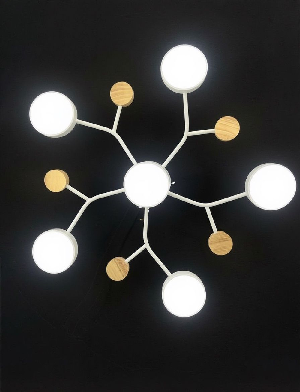 Люстра потолочная светодиодная Lanbos Tabs, 6 LED ламп, 72 Вт, до 25 кв м, белая