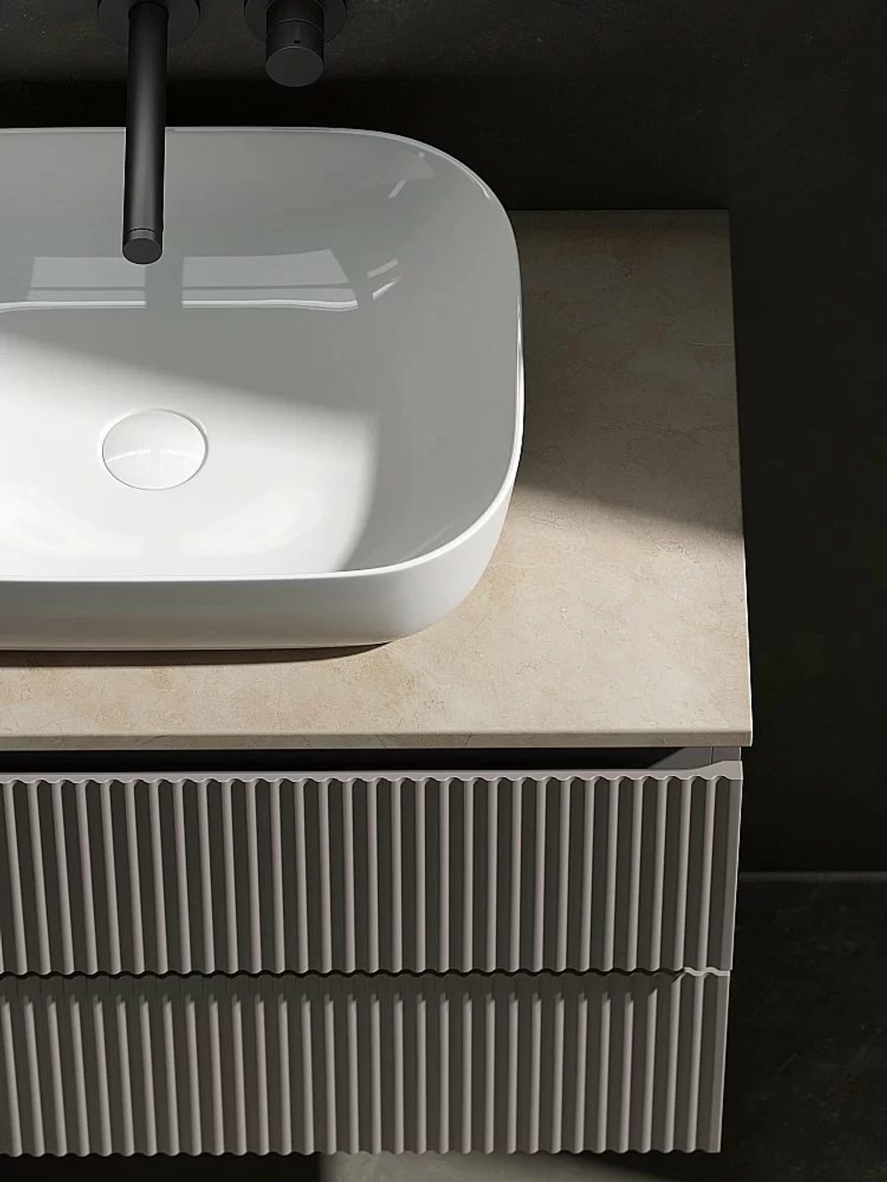 Тумба с раковиной Sancos SNOB R 80 со столешницей, Doha Soft