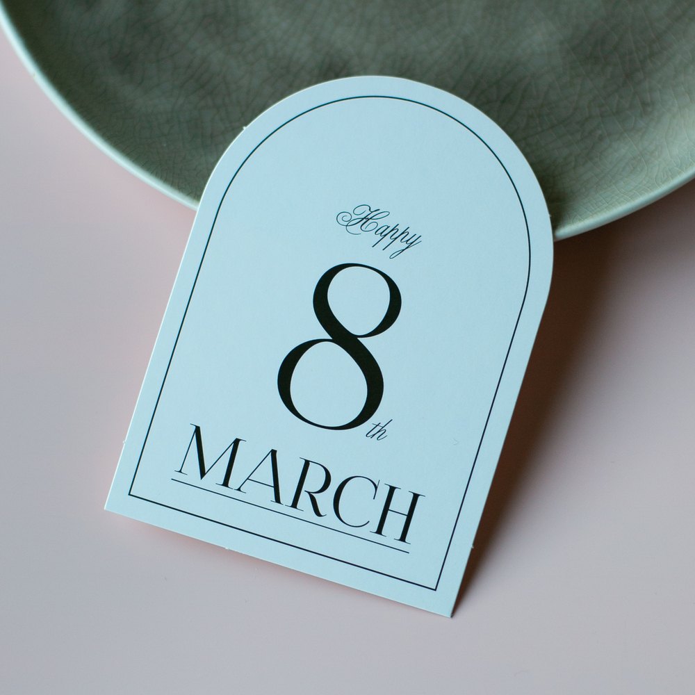 С-1156 карточка (7,5х10,5 см) Happy 8th March! (в упаковке 10 шт.)