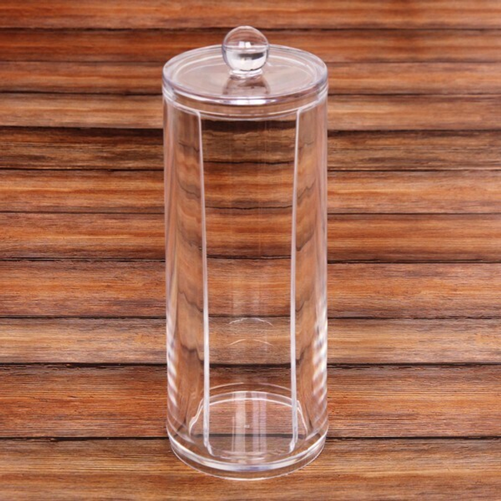 Диспенсер для ватных дисков «ФАНТЭНЕГРО», прозрачный, 20*7см ПЕРВАЯ ЦЕНА