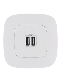 Устройство зарядное Valena Allure с 2-мя USB-разъемами 240В/5В 1500мА с лиц. панелью бел. Leg 754995