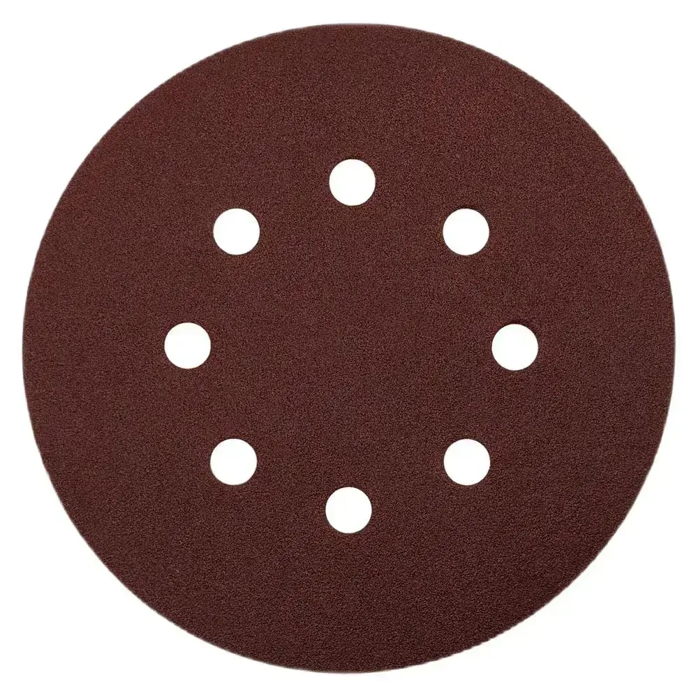 Круг шлифовальный D 125 мм P 80 на липучке 10 шт 8 отверстий