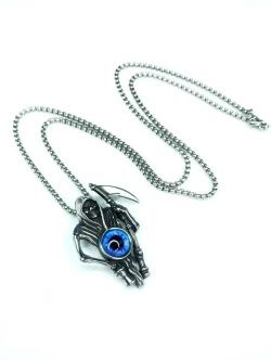Подвеска Смерть с косой и Глазом на длинной цепочке Череп