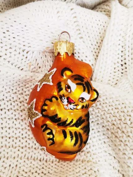 ФУ-355 Елочное украшение Тигрёнок на луне - символ года 8,5 см., Коломеев