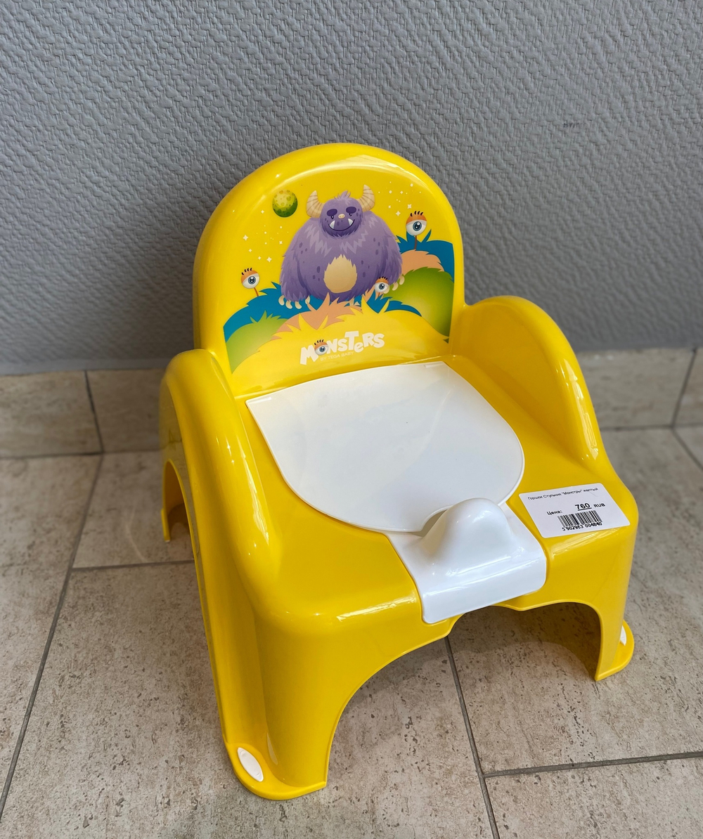 Горшок Стульчик музыкальный "Монстры" желтый