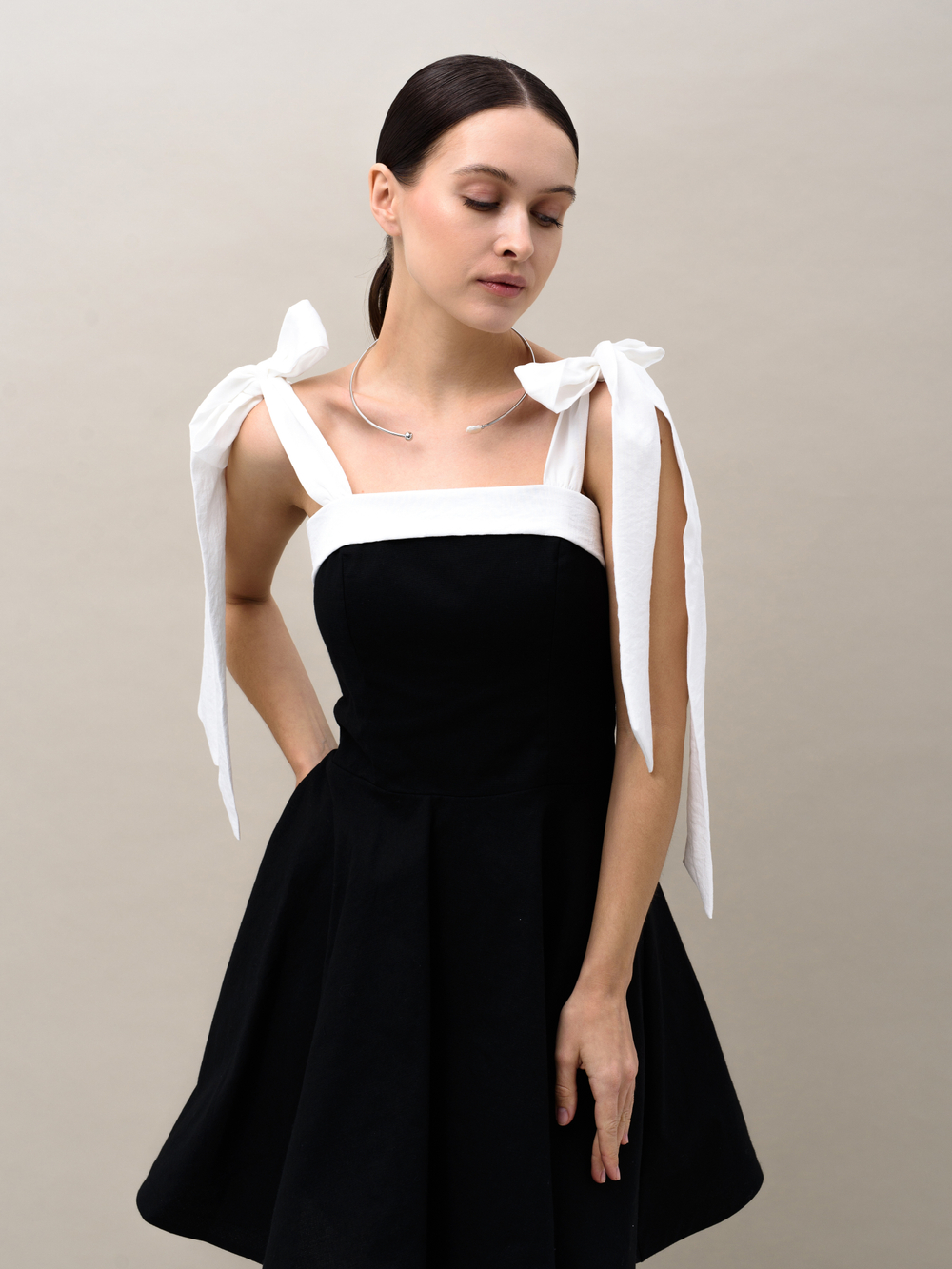 Обруч "Two pearls" Silver