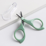 5231436 Ножницы детские, маникюрные, с колпачком, цвет зеленый